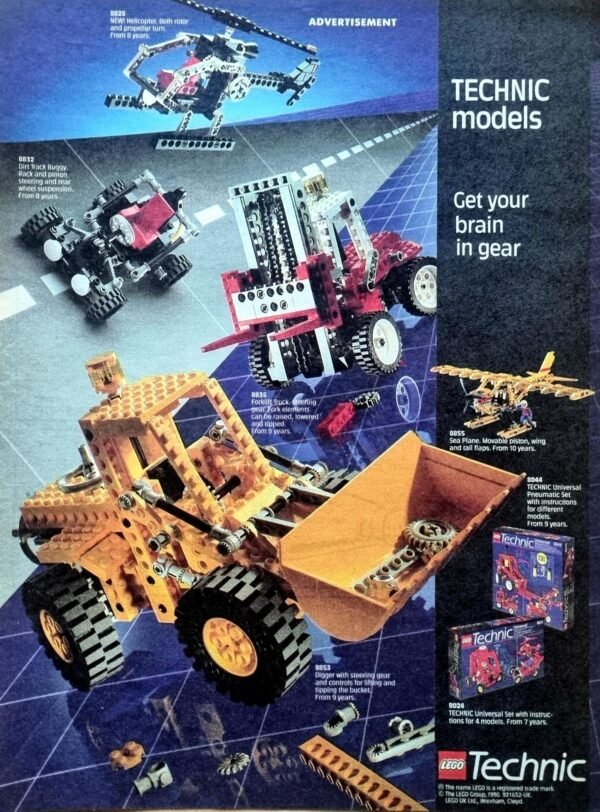 LEGO Technic Models Advertisement — Get Your Brain in Gear (1990s)